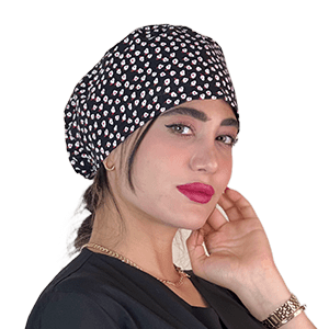 کلاه اسکراب مشکی گلدار 75