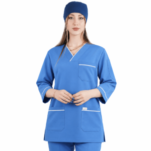 اسکراب و شلوار سه ربع ابی اسمانی