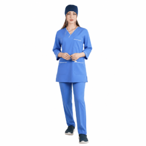 اسکراب و شلوار سه ربع ابی اسمانی